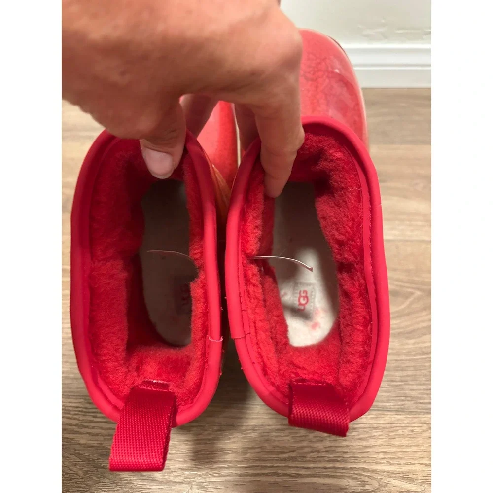 UGG Classic‎ Clear Mini Samba Red Waterproof Boots Mens 6 / Womens 7.5 / EU 38